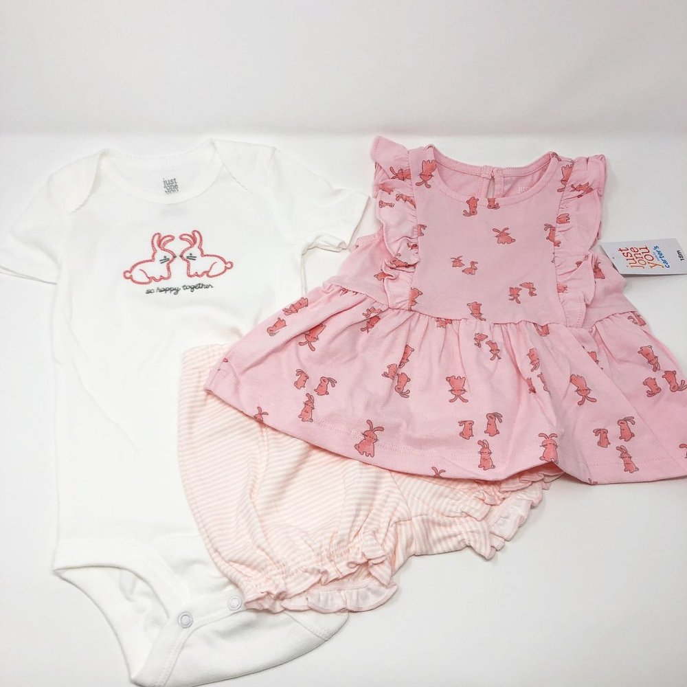 NWT 9 Mo Infant Baby Girl 3Pc Set Easter Bunny ~So Happy Together Infants Babies